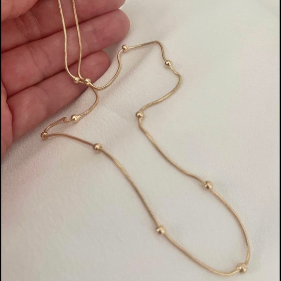 18k Gold Filled Beaded Snake Necklace 18" or 20” long ✨ - Picture 9 of 14